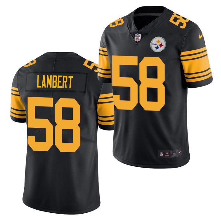 Men Pittsburgh Steelers 58 Jack Lambert Nike Black Limited Rush NFL Jersey